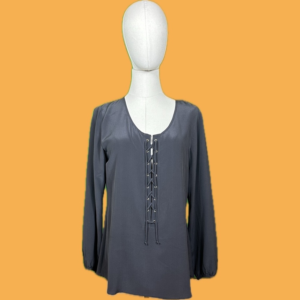 Gray Acrobat Silk Blouse XS